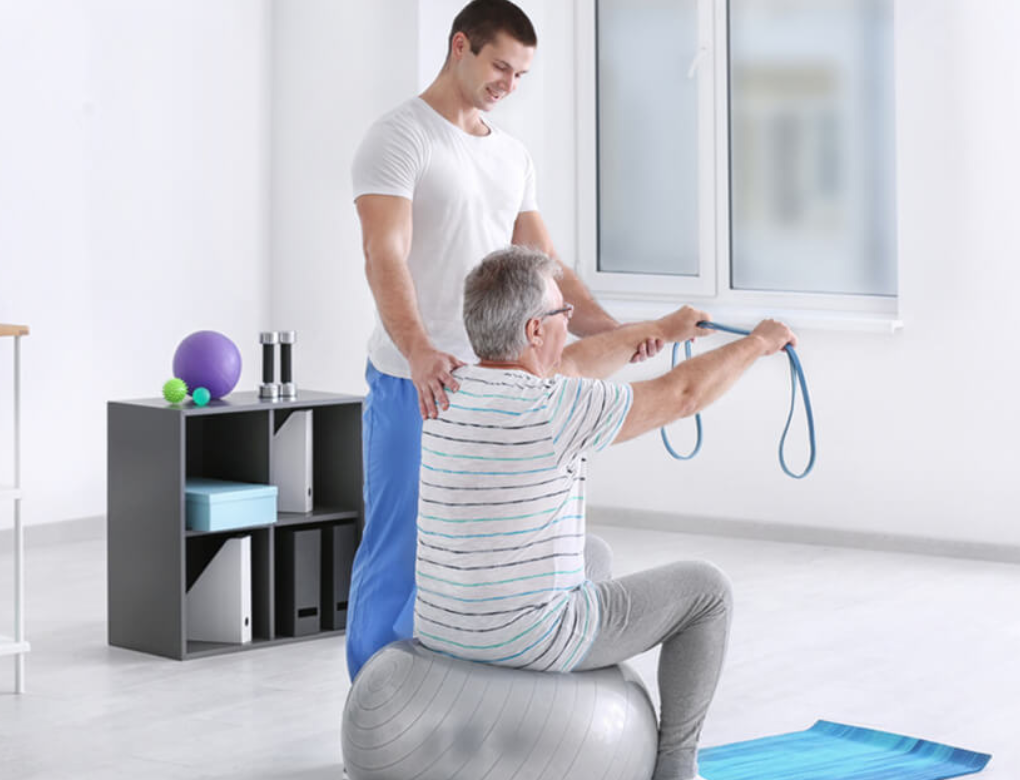 physio assisting patient